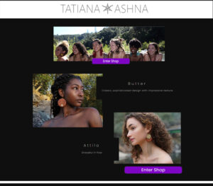 Landing page for jewelry artisan California