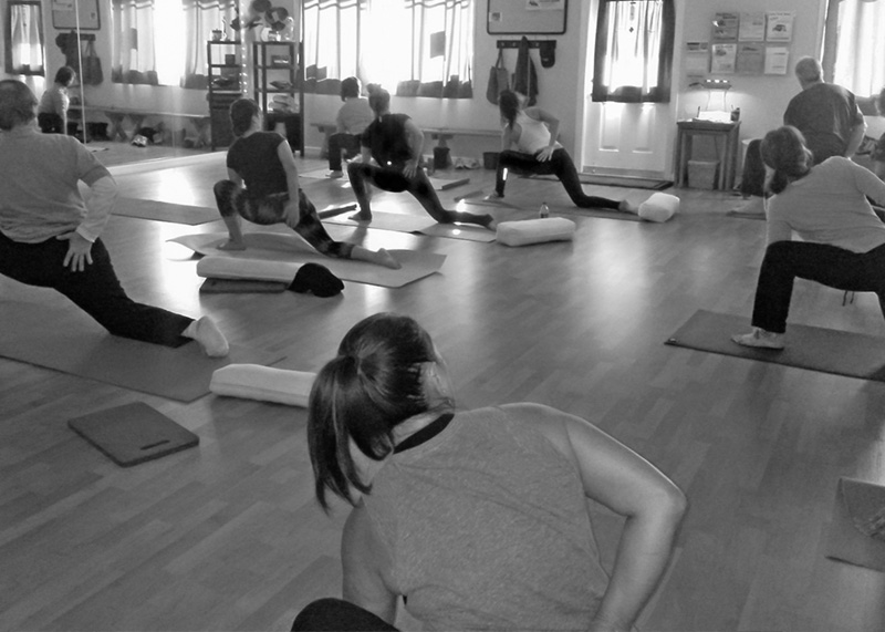 Yoga class in studio